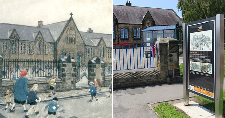 Rose Street School on the Norman Cornish Art Trail in Spennymoor, County Durham 